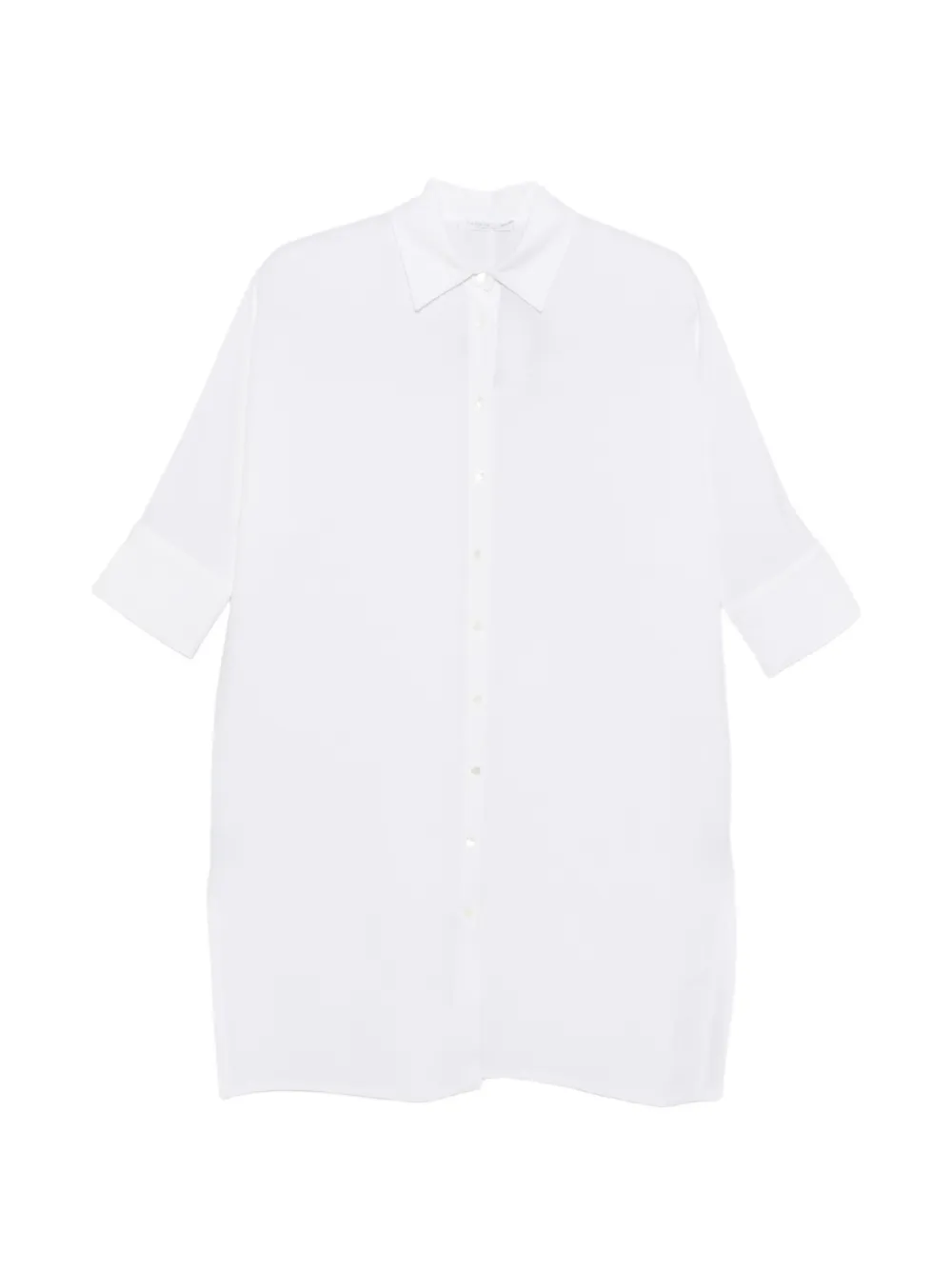 Cenere GB buttoned short-sleeve midi dress - Weiß