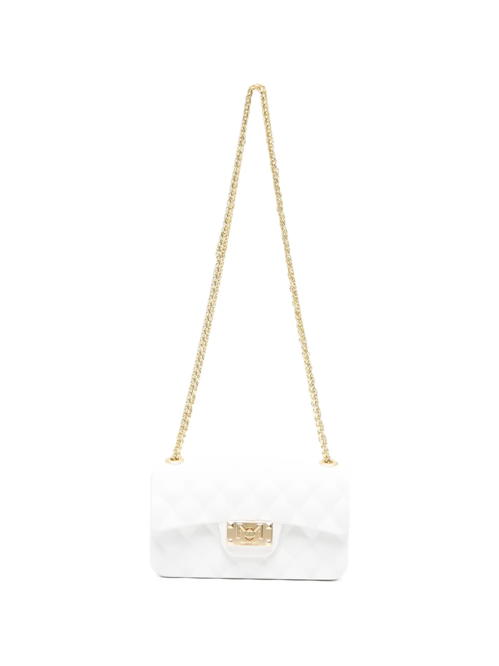 Marc Ellis Quilted-effect Chain-link Shoulder Bag In White