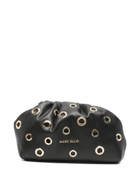 Marc Ellis Daphne eyelet-embellished ruched clutch bag
