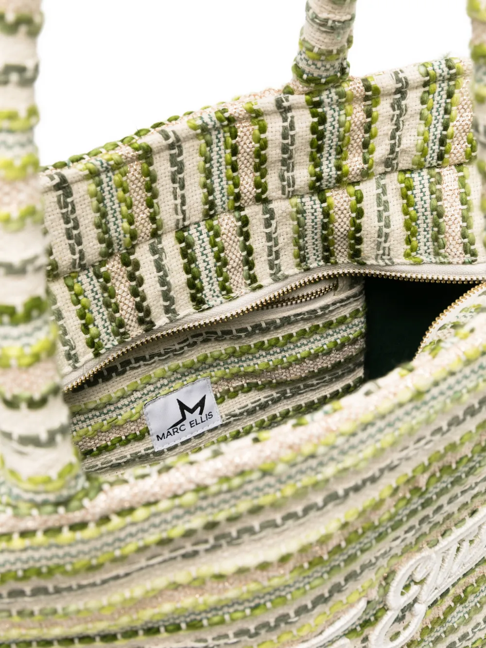 Marc Ellis Medium Buby gestreepte shopper Groen