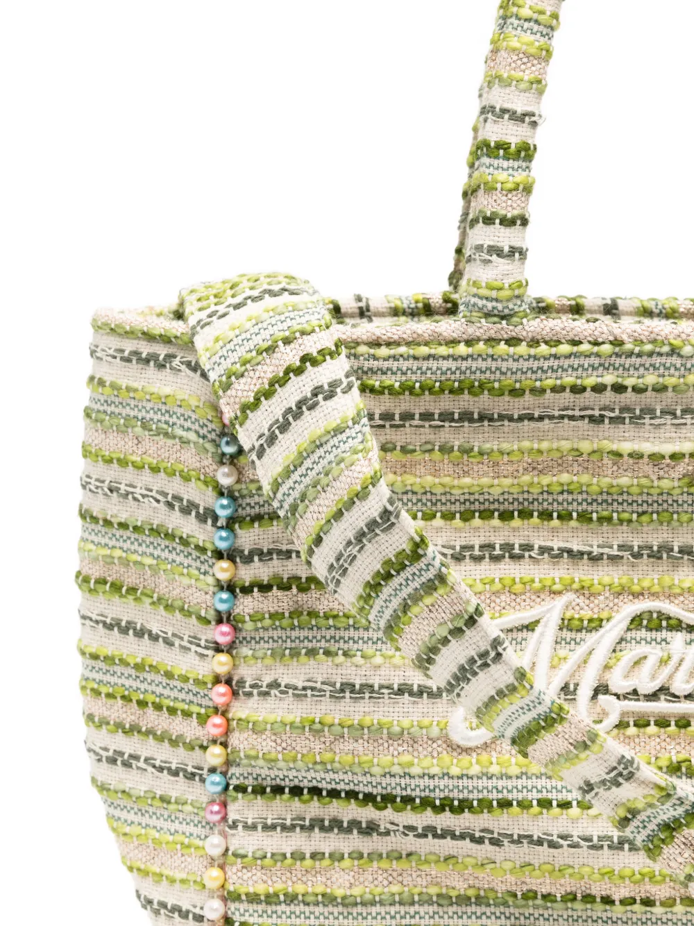 Marc Ellis Medium Buby gestreepte shopper Groen