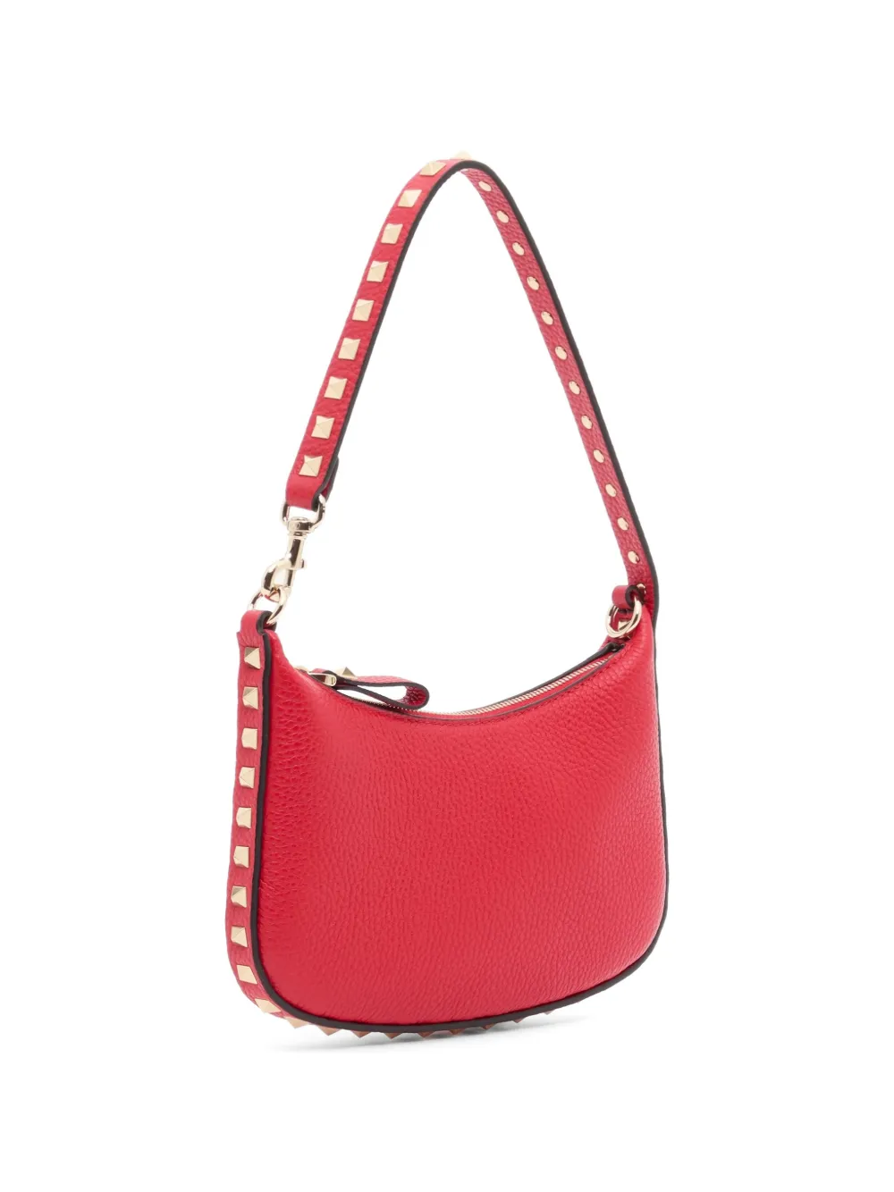 Valentino Garavani Rockstud mini-shopper van korrelig kalfsleer Rood
