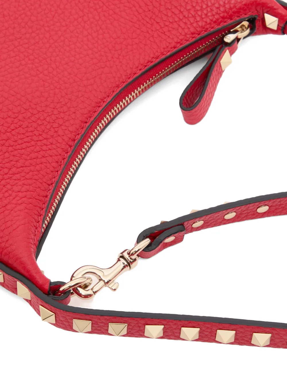 Valentino Garavani Rockstud mini-shopper van korrelig kalfsleer Rood