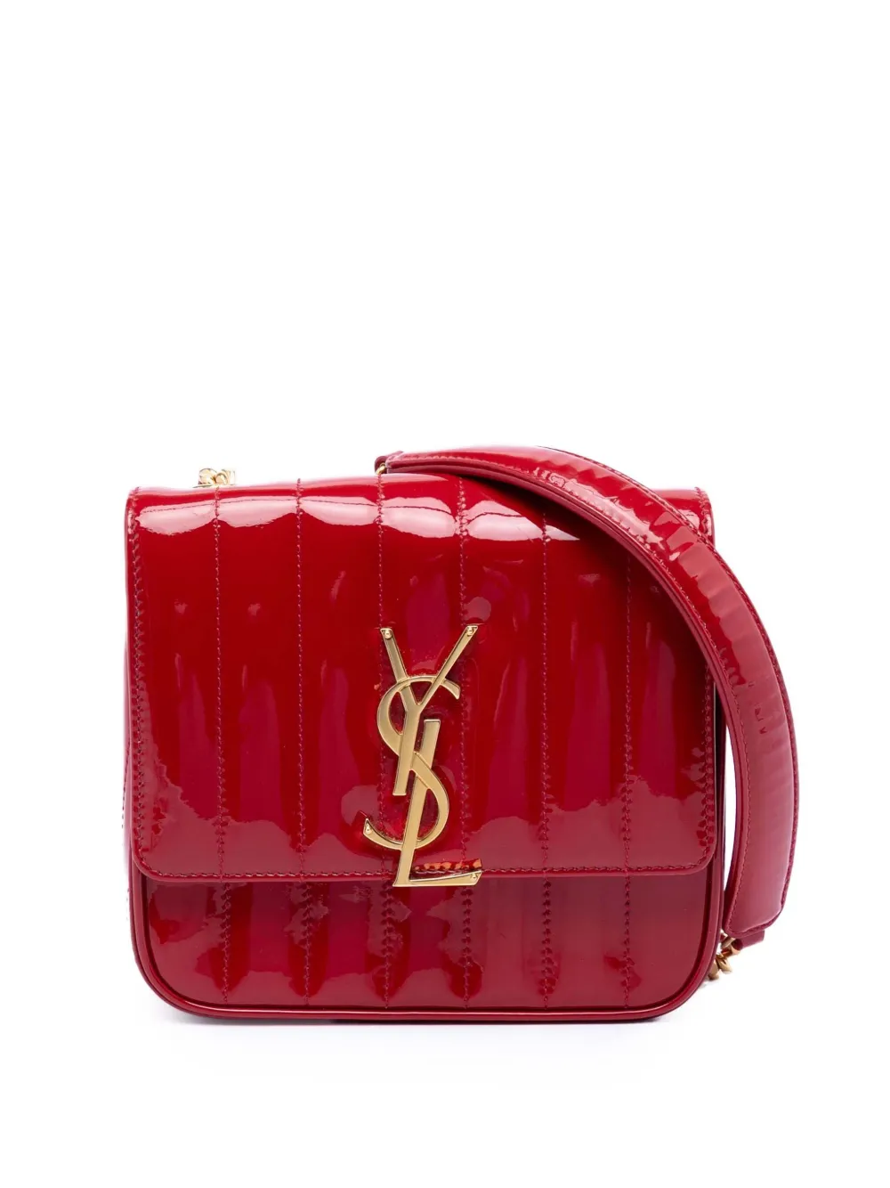 Saint Laurent Pre-Owned 2018 Small Patent Monogram Vicky Chain Bag crossbody bag - Rot