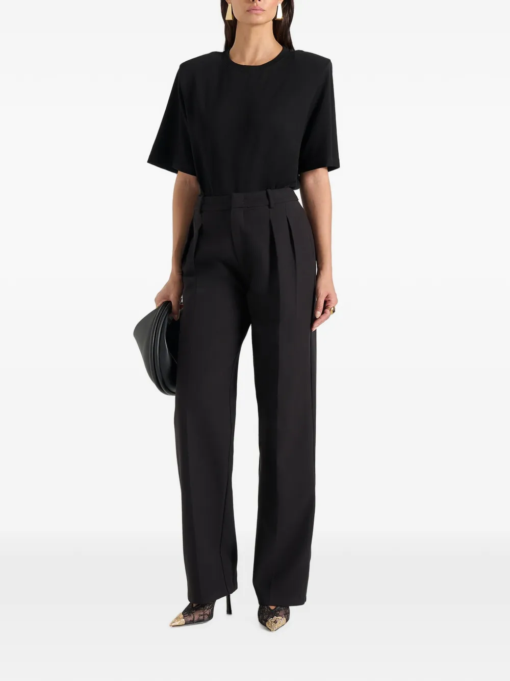 Manière De Voir Julie pantalon met plooien Zwart