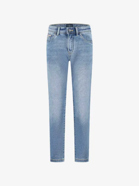 Hackett Kids logo-embroidered slim-fit jeans