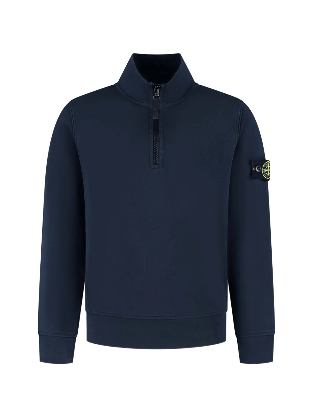 Stone Island Junior logo-patch half-zip sweatshirt - Blau