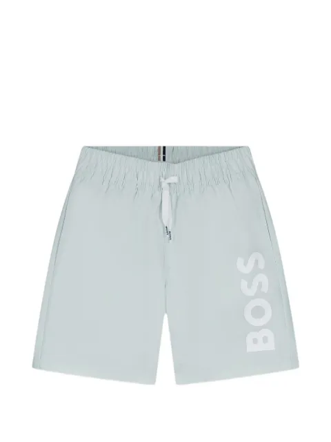 BOSS Kidswear shorts de playa con logo estampado