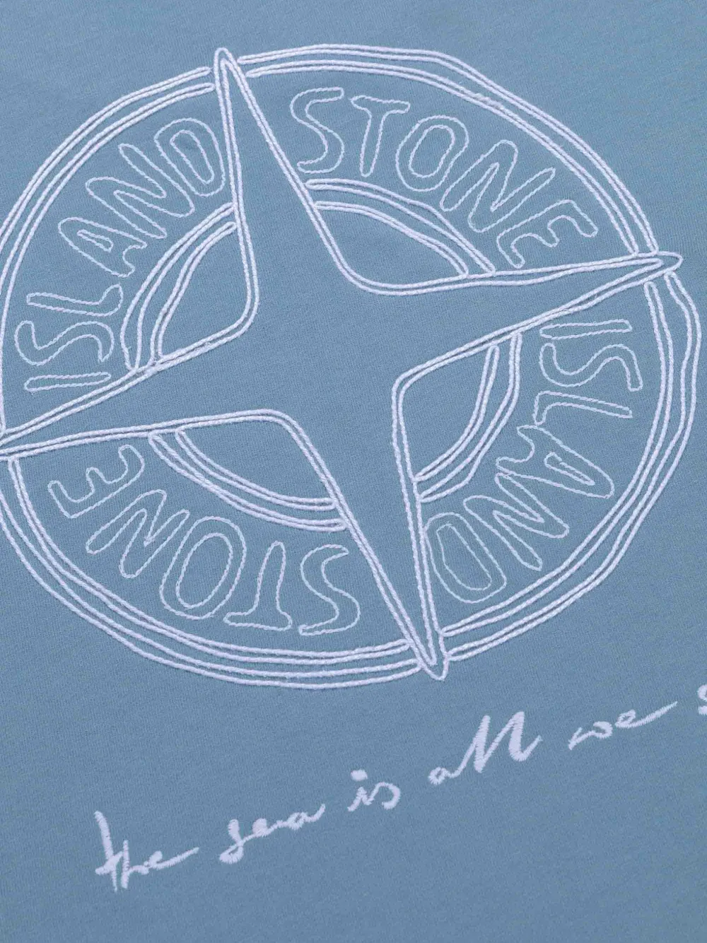 Stone Island Junior T-shirt met logoprint Blauw
