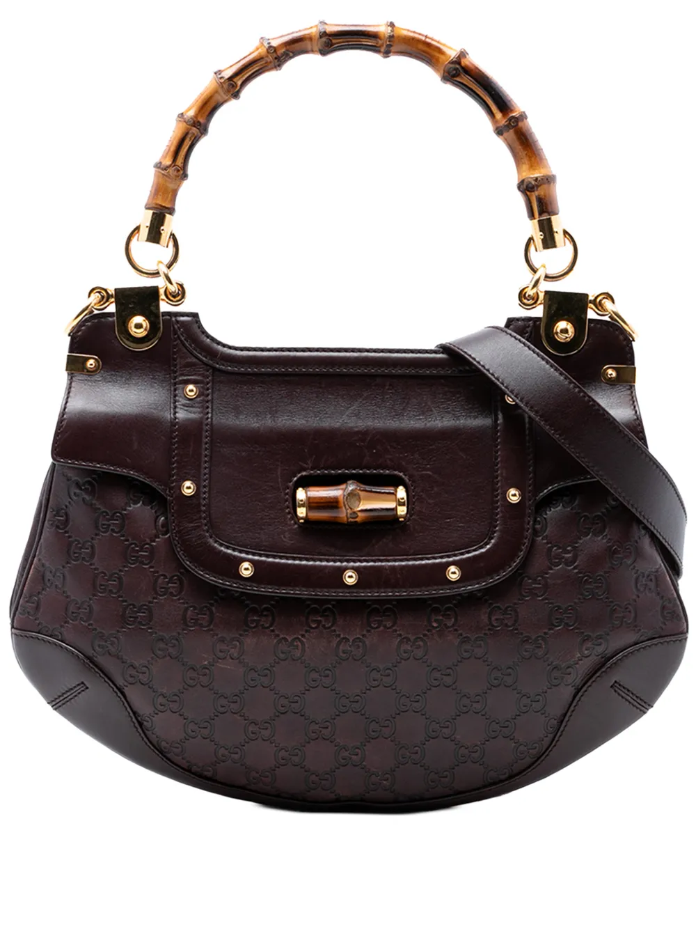 Gucci Pre-Owned 2000-2015 Bamboo Guccissima Peggy Top Handle Bag satchel - Marrone