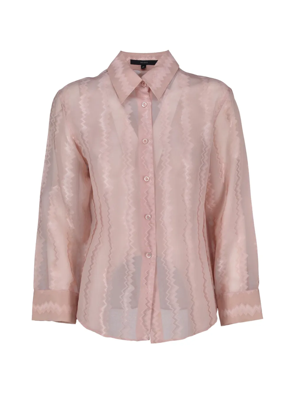 Gucci Pre-Owned zig-zag sheer shirt - Rosa