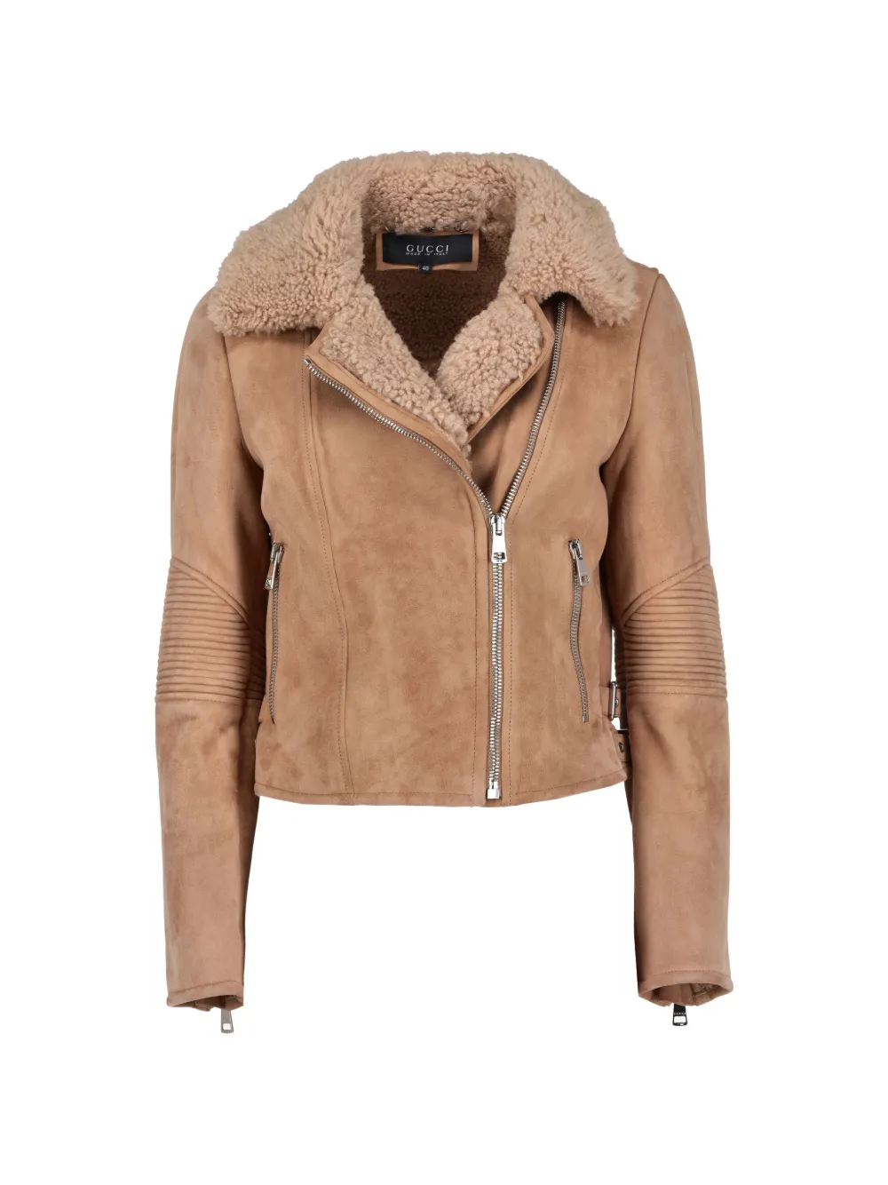 Gucci Pre-Owned shearling biker jacket - Toni neutri