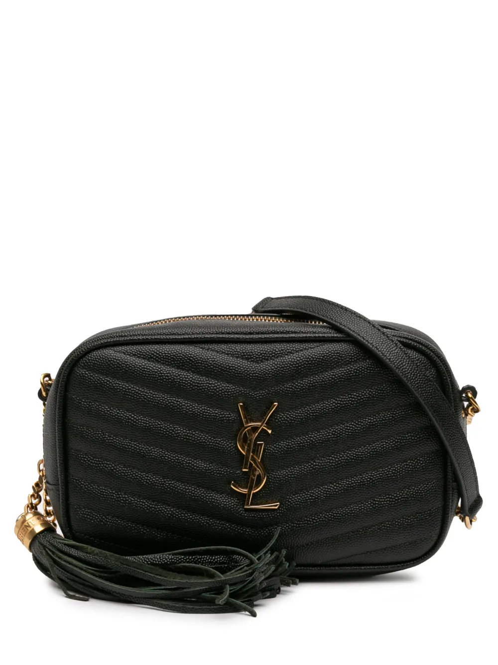 Saint Laurent Pre-Owned 2019 Mini Grain de Poudre Monogram Lou Camera Bag crossbody bag - Schwarz