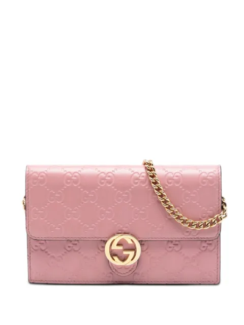 Gucci Pre-Owned bolsa crossbody Wallet On Chain Guccissima con G entrelazada 2000-2015