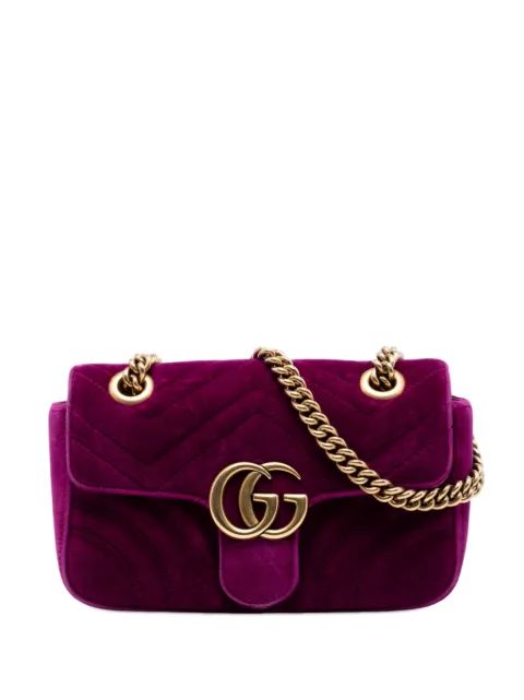 Gucci Pre-Owned bolsa de hombro GG Marmont pequeña de terciopelo y matelasse 2016-2026