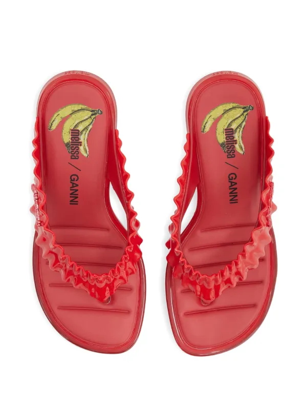 GANNI Melissa Thong Kitten Heels In Red | Red | FARFETCH