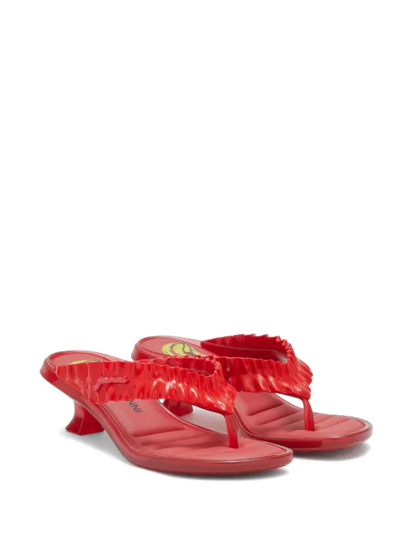 GANNI x Melissa Thong Kitten Heels In Red | Red | FARFETCH
