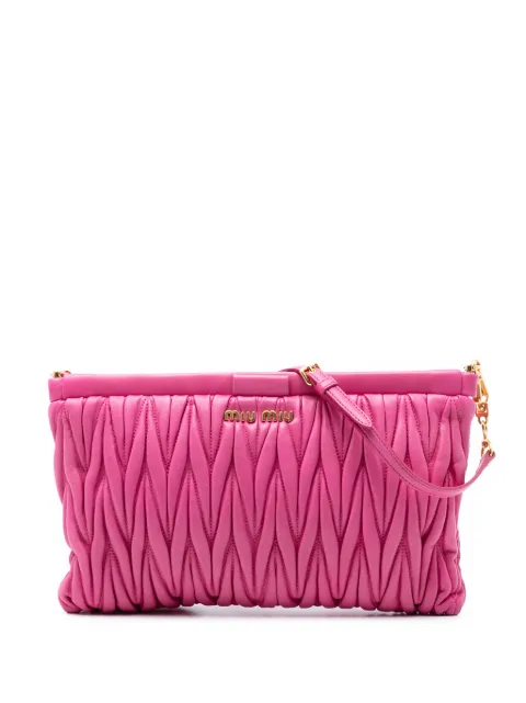 Miu Miu Pre-Owned bolsa crossbody de piel de napa de matelasse con correa 2000-2025