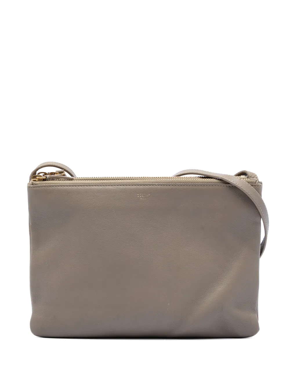 Celine Pre-Owned 2016 Large Lambskin Trio crossbody bag - Marrone