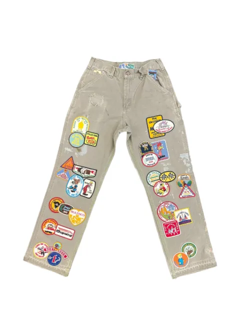 Better with Age  Carpenter multi-patch jeans