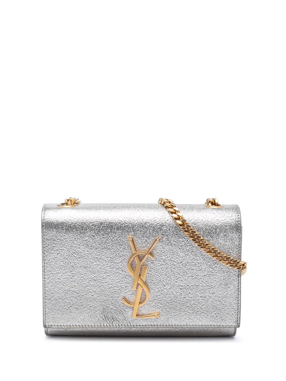 Saint Laurent Pre-Owned 2015 Small Metallic Calfskin Classic Monogram Kate crossbody bag - Silber