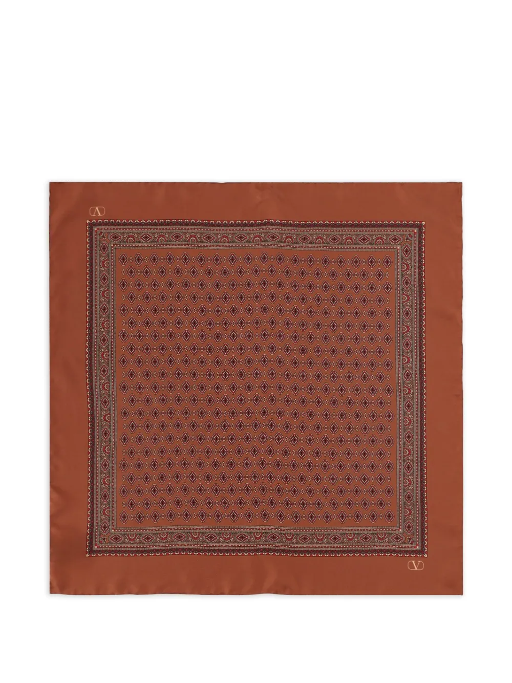 Valentino Garavani V-logo geometric-print scarf - Rot