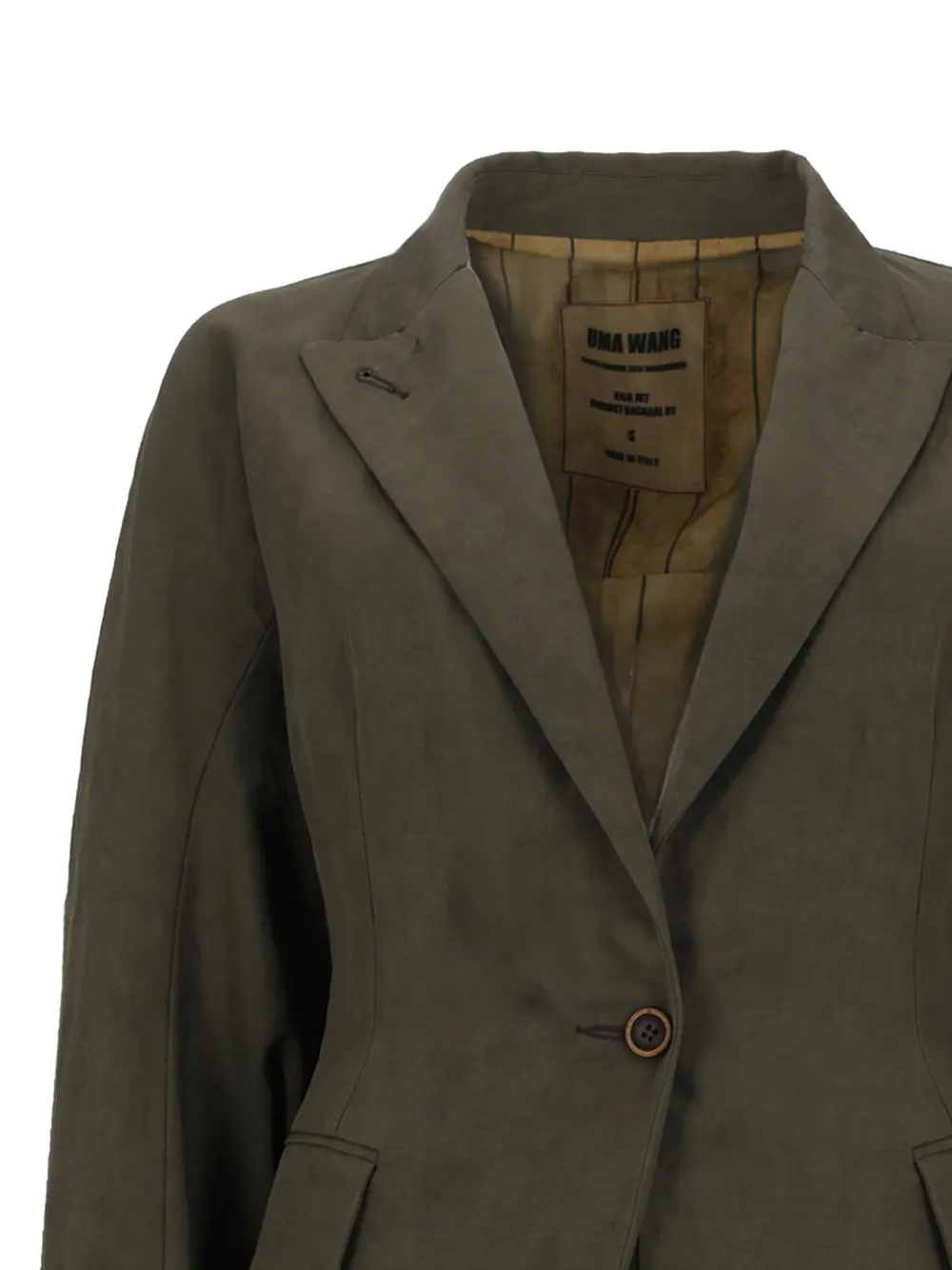 Uma Wang Blazer met enkele rij knopen Groen