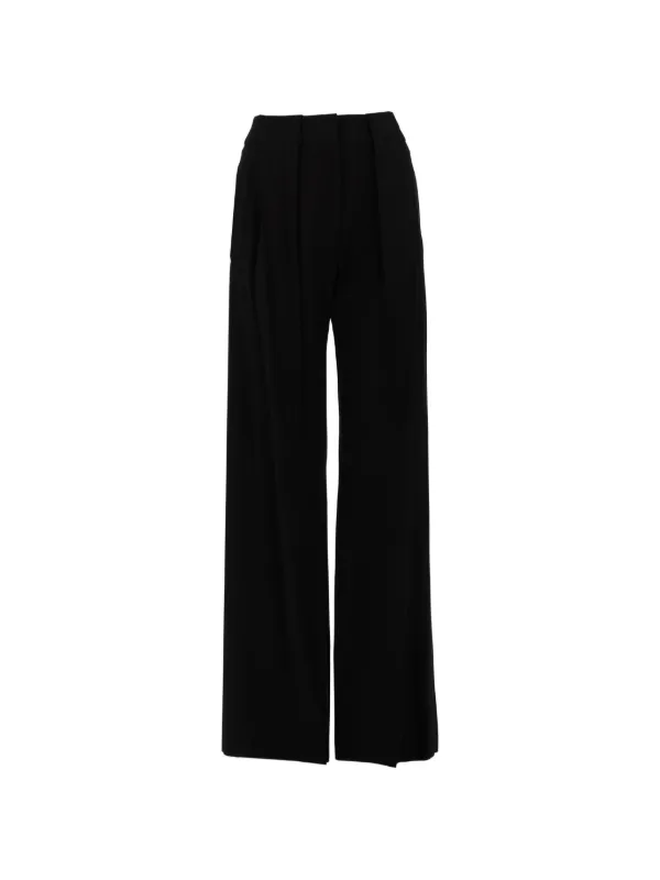 PT Torino Pleated Wide-leg Tailored Trousers in Black