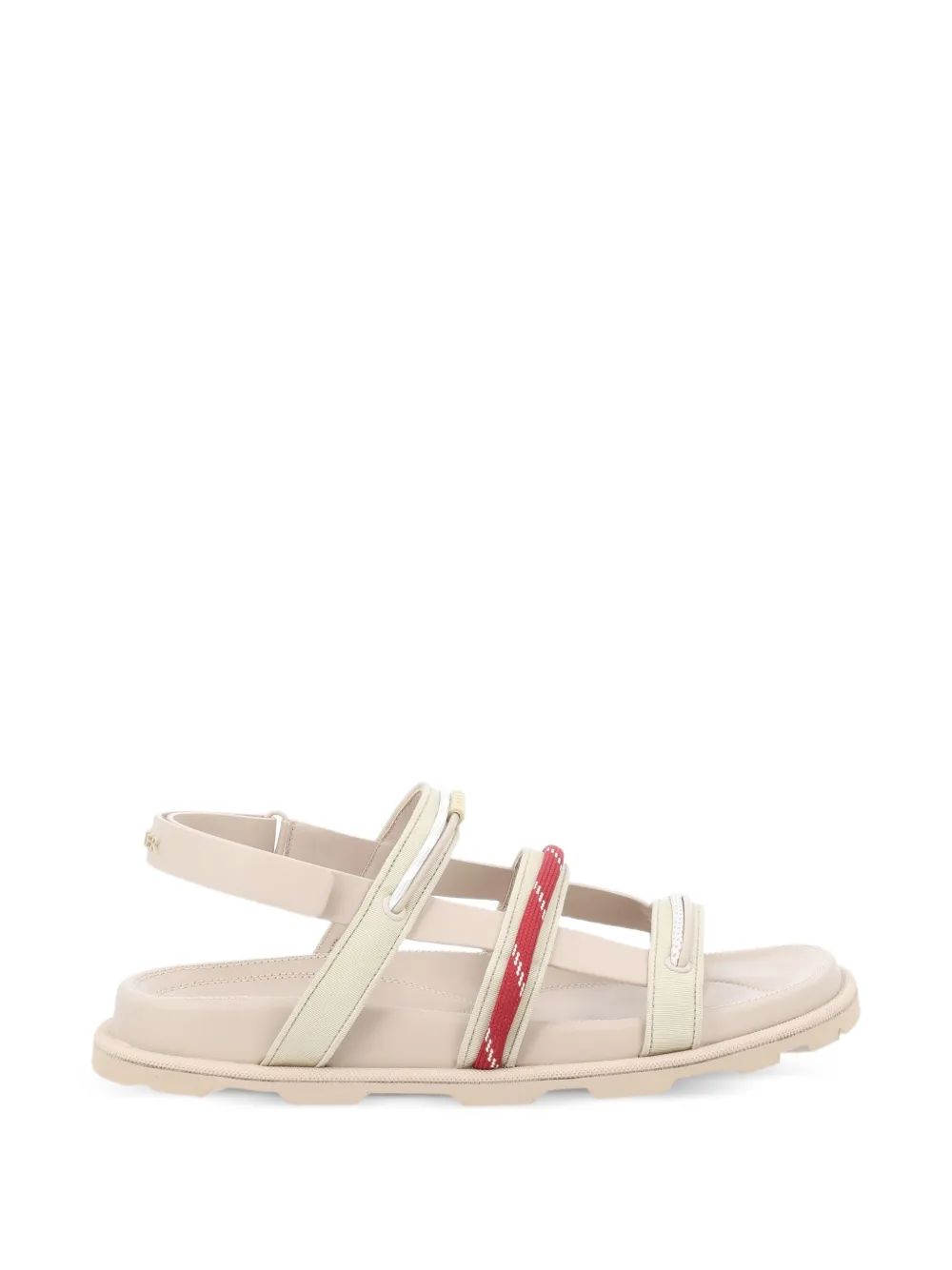 Moncler Vera Island leather flat sandals Beige
