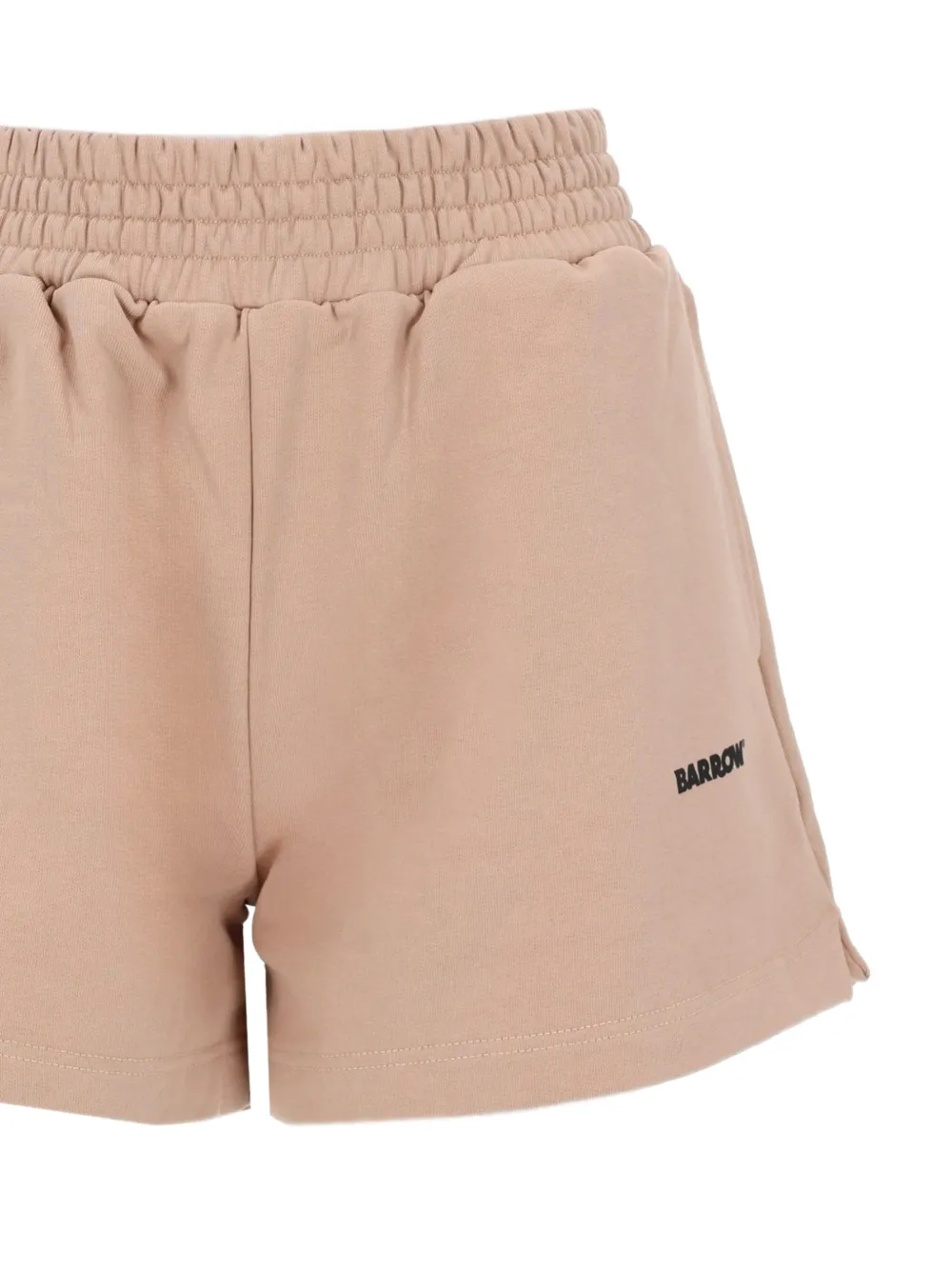 BARROW Shorts met logopatch en elastische taille Beige