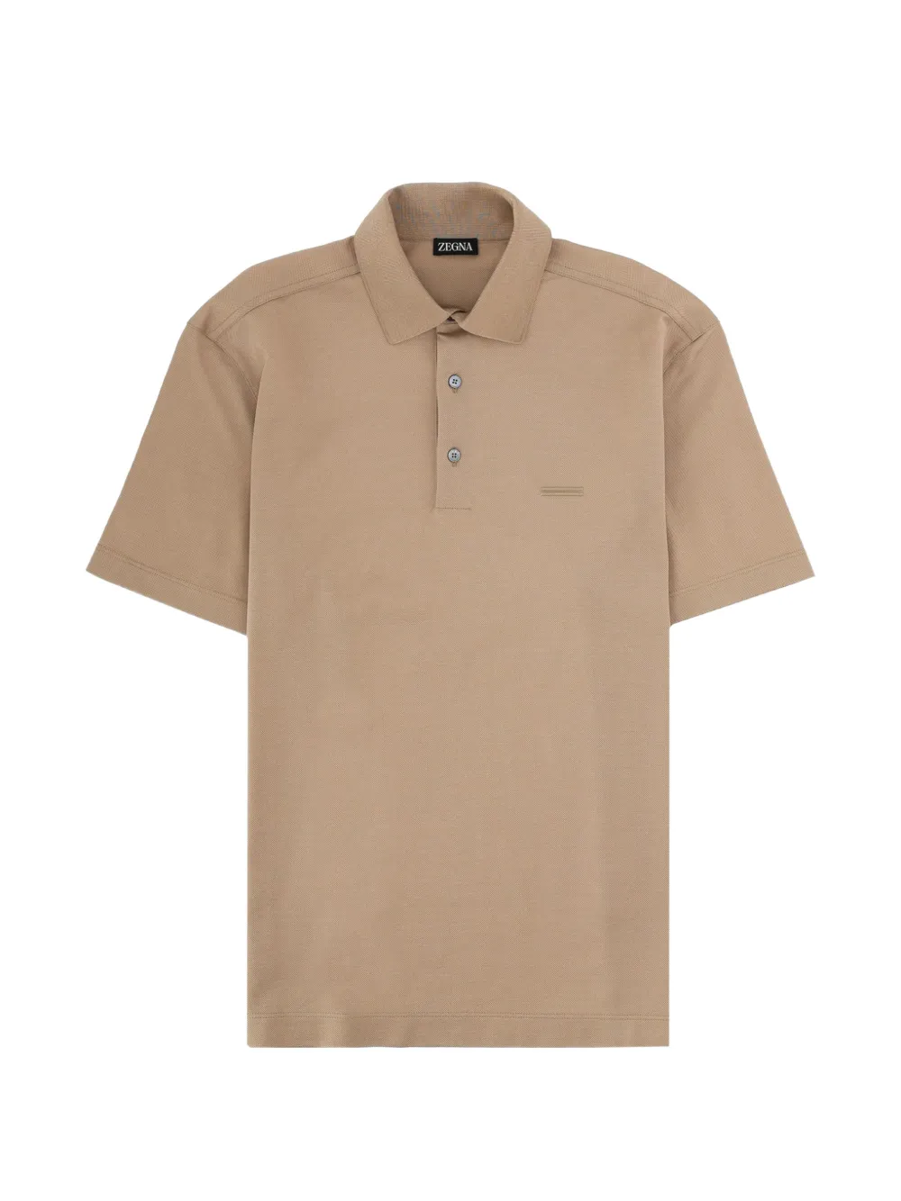 Zegna logo-embroidered short-sleeve polo shirt - Toni neutri
