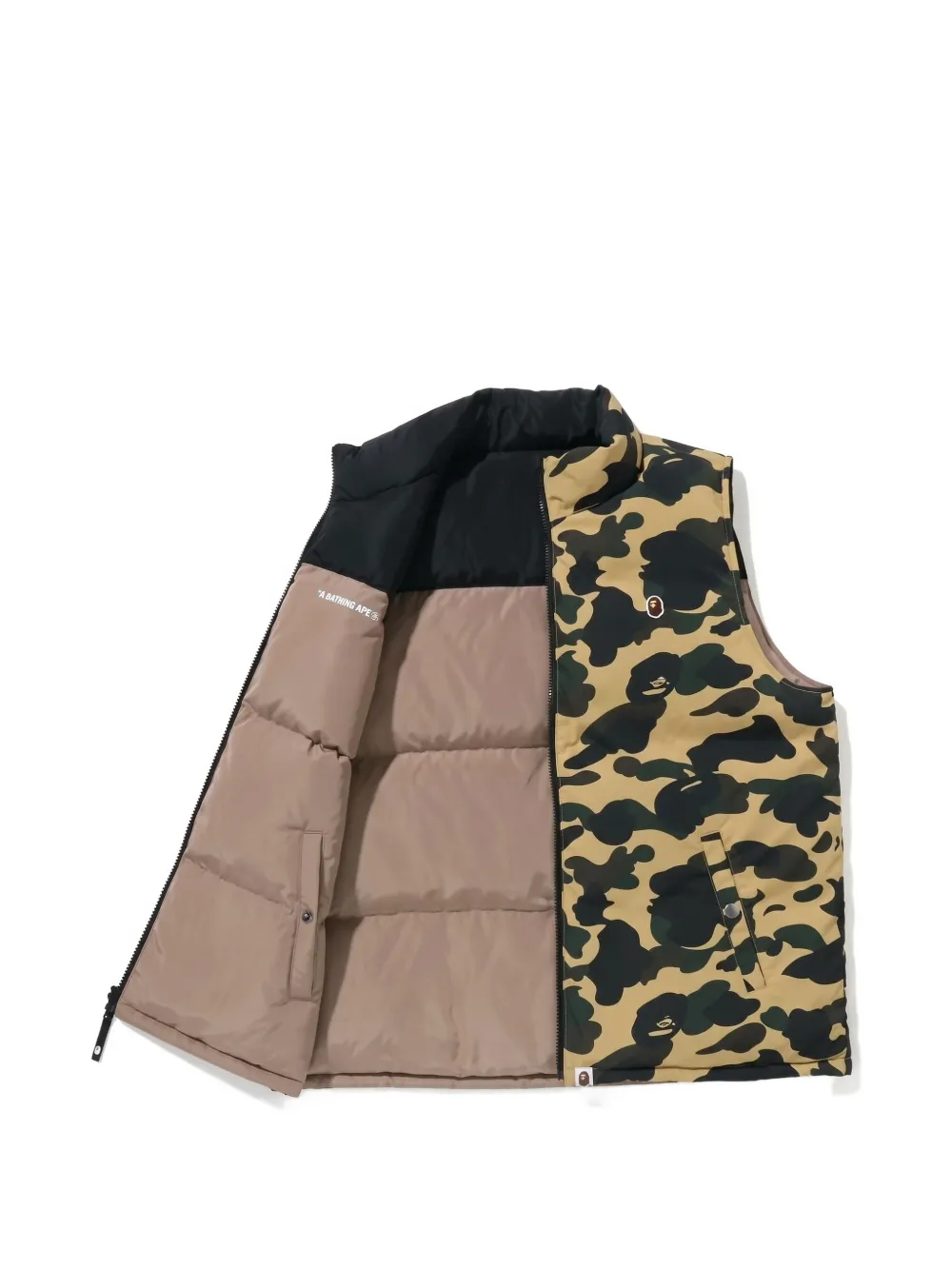 A BATHING APE 1st camo reversible gilet Beige