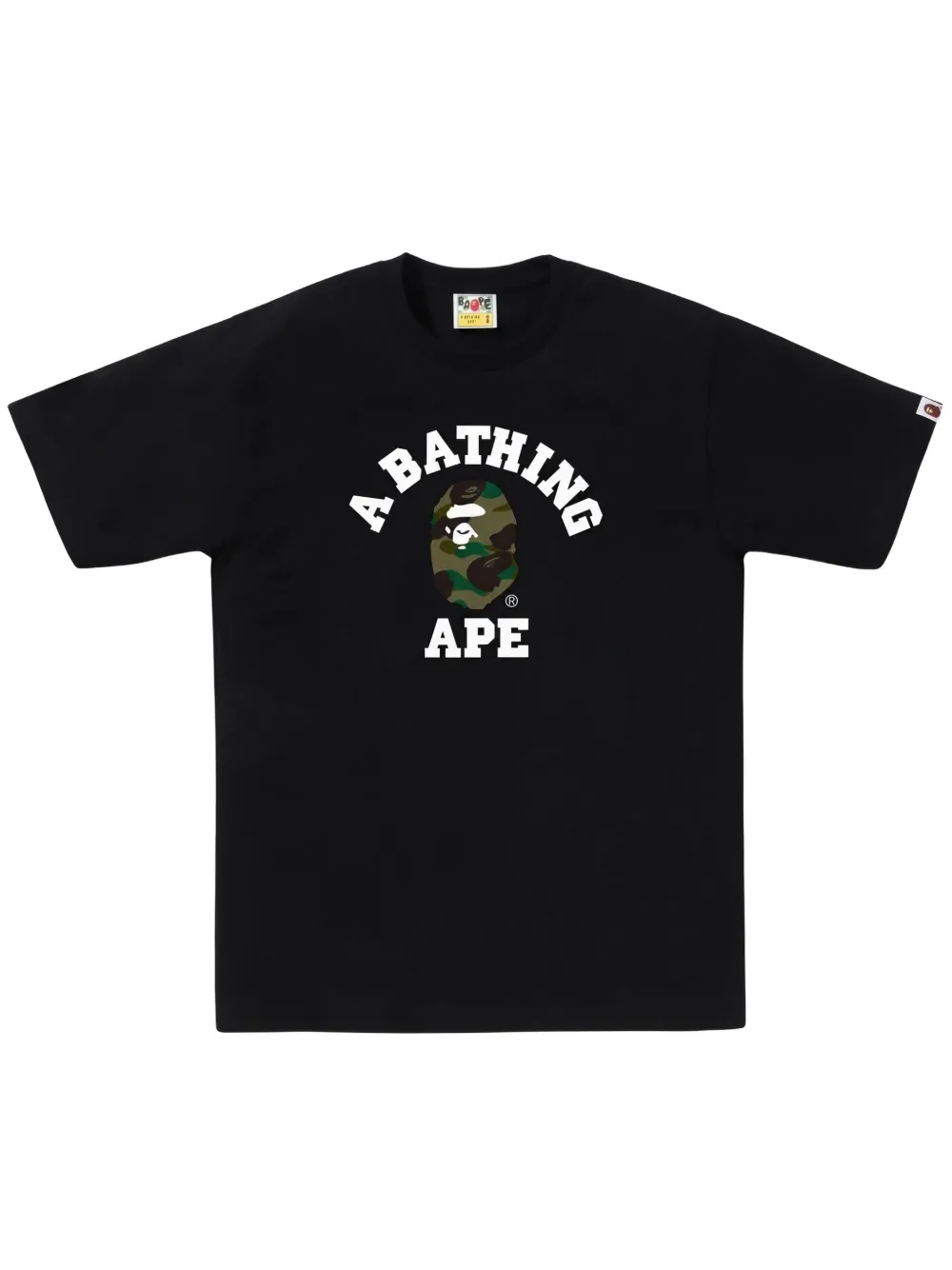 A BATHING APE 1st Camo College T-shirt Zwart
