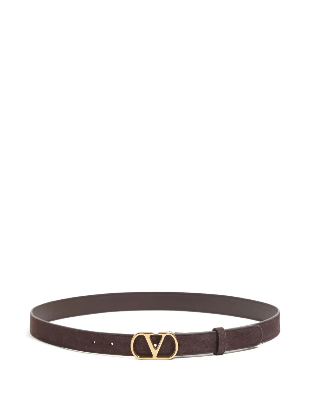 Valentino Garavani VLogo Signature suede belt - Marrone
