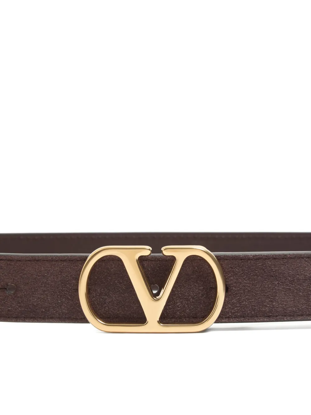 Valentino Garavani VLogo Signature suède riem Bruin