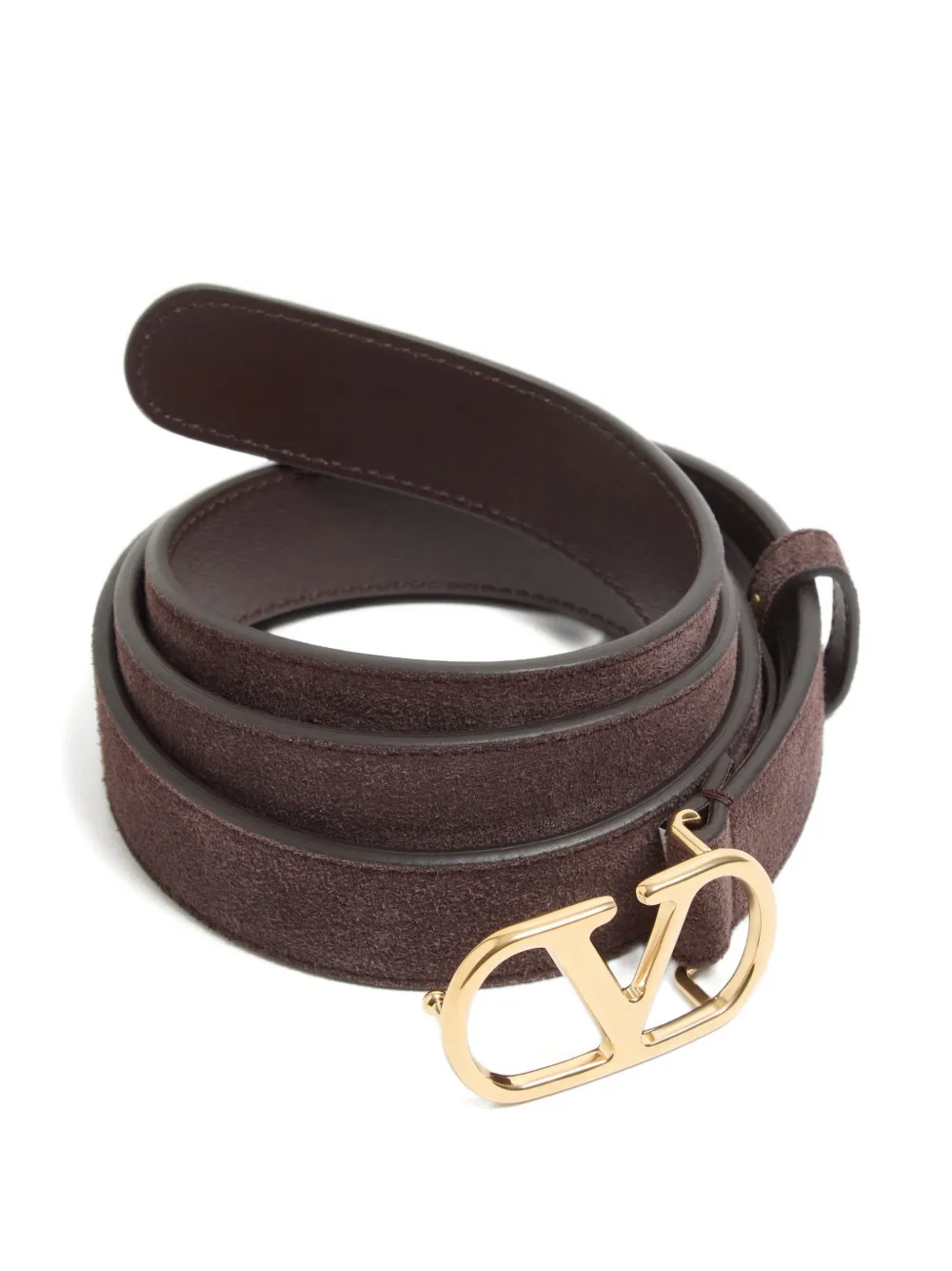 Valentino Garavani VLogo Signature suède riem Bruin