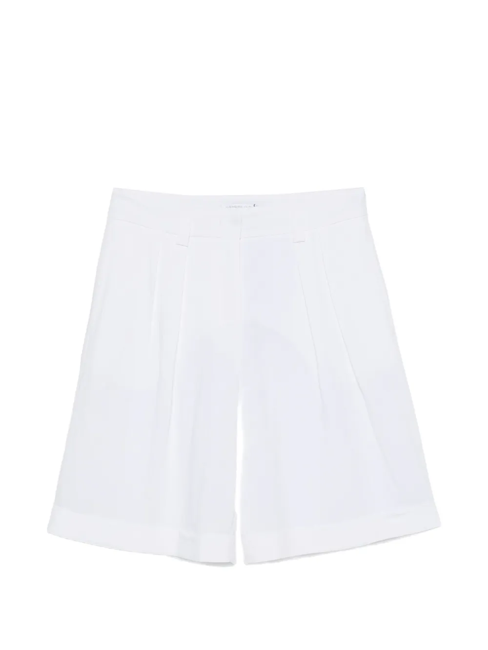 Cenere GB pleated turn-up shorts - Bianco