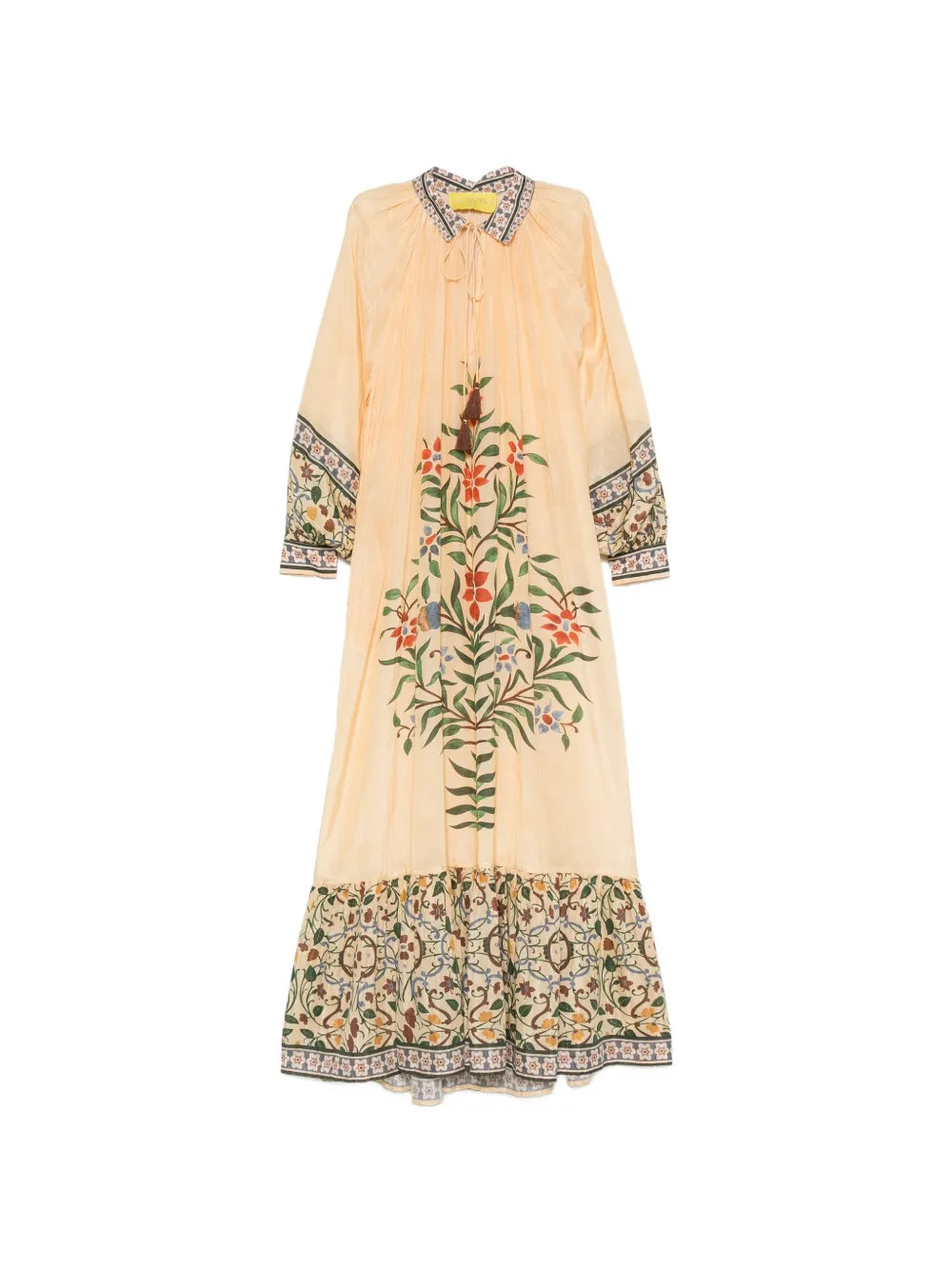 PHILIPPA 1970 floral-print ruffled maxi dress - Yellow