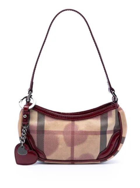 Burberry Pre-Owned bolsa de hombro Hearts de lona revestida con ribete de charol y motivo House Check 2000-2017