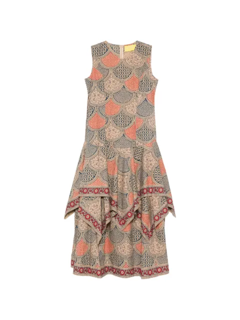 PHILIPPA 1970 geometric-print midi dress
