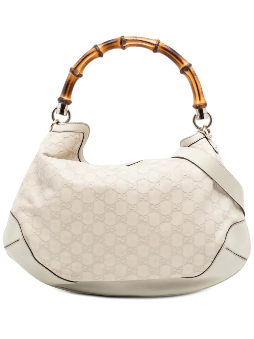 Gucci Pre-Owned 2000-2015 Bamboo Guccissima Peggy satchel - Bianco
