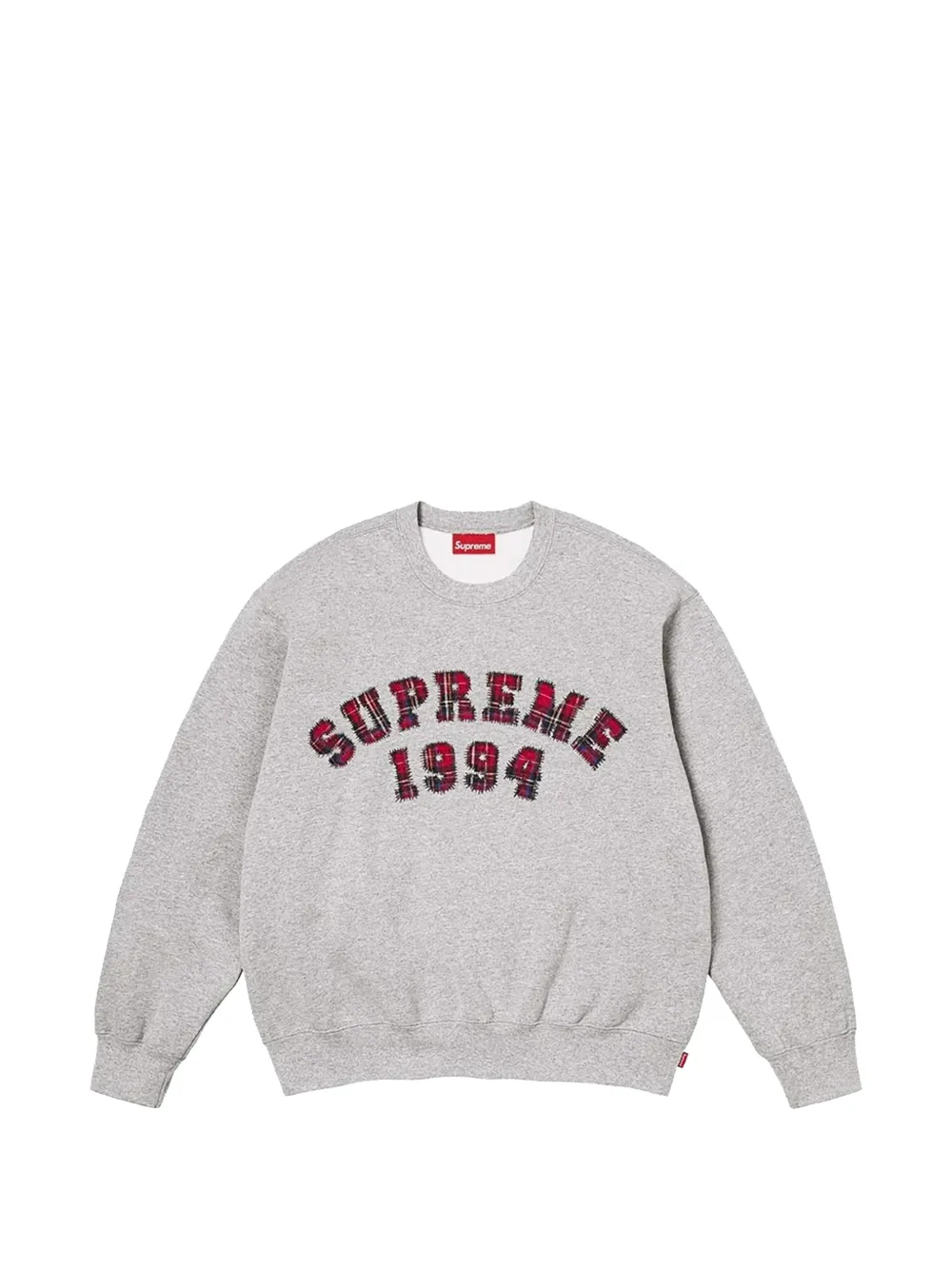 Supreme Plaid Arc appliqué sweater - Grigio
