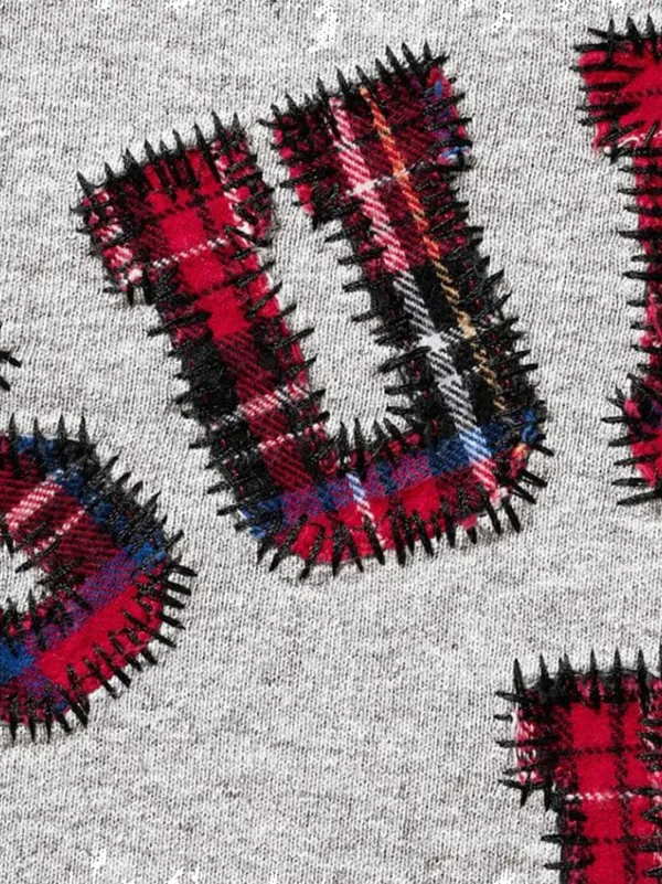Supreme Plaid Arc Appliqué Sweater | Grey | FARFETCH