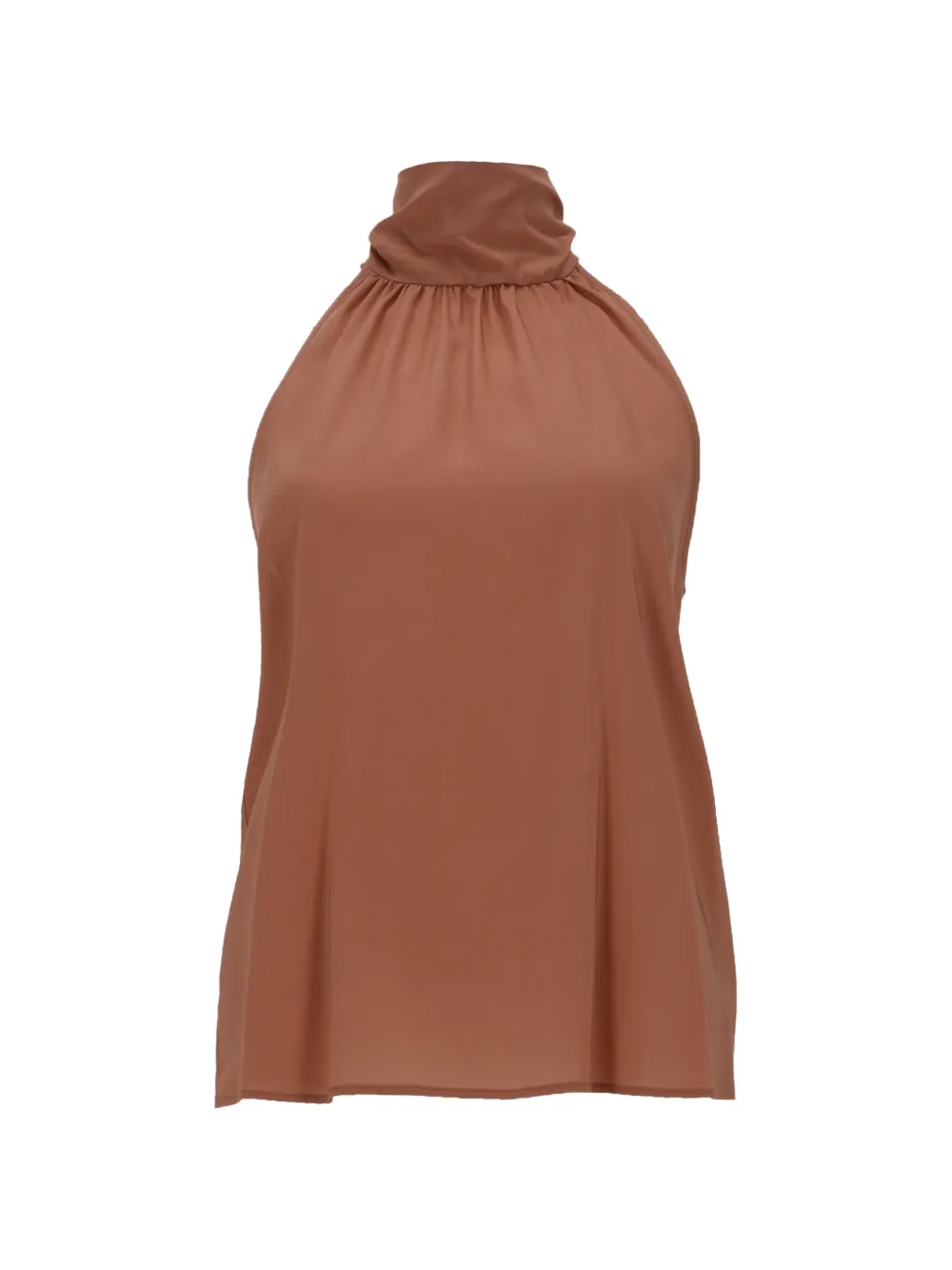 PT Torino Anita halterneck gathered blouse - Marrone