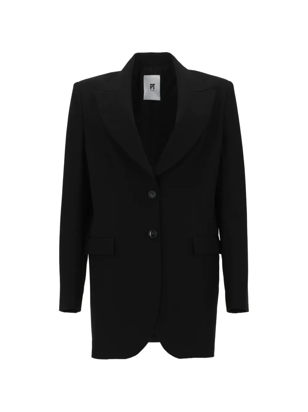 PT Torino Victoria peak-lapel single-breasted blazer - Nero