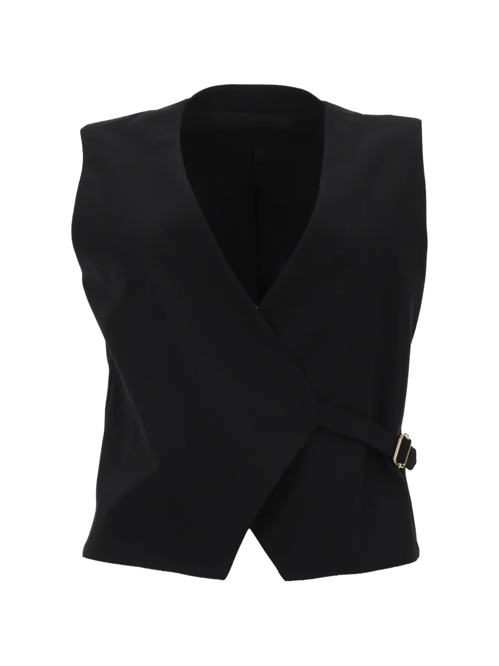PT Torino Angela buckle-fastening wrap waistcoat - Black