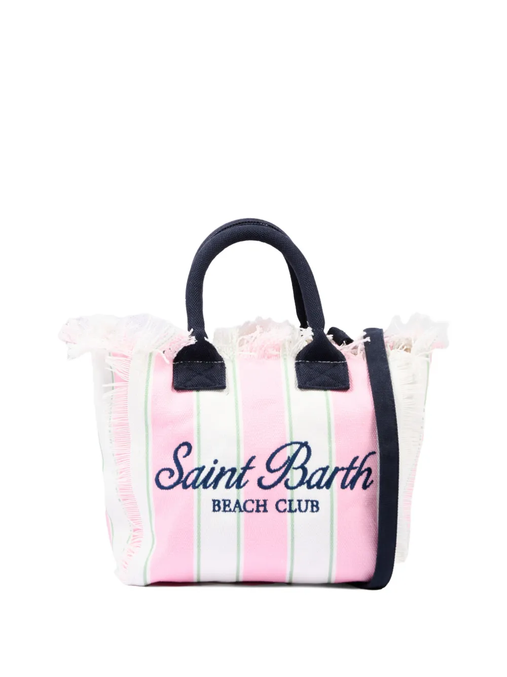 MC2 Saint Barth Kids striped frayed-edge tote bag - Weiß