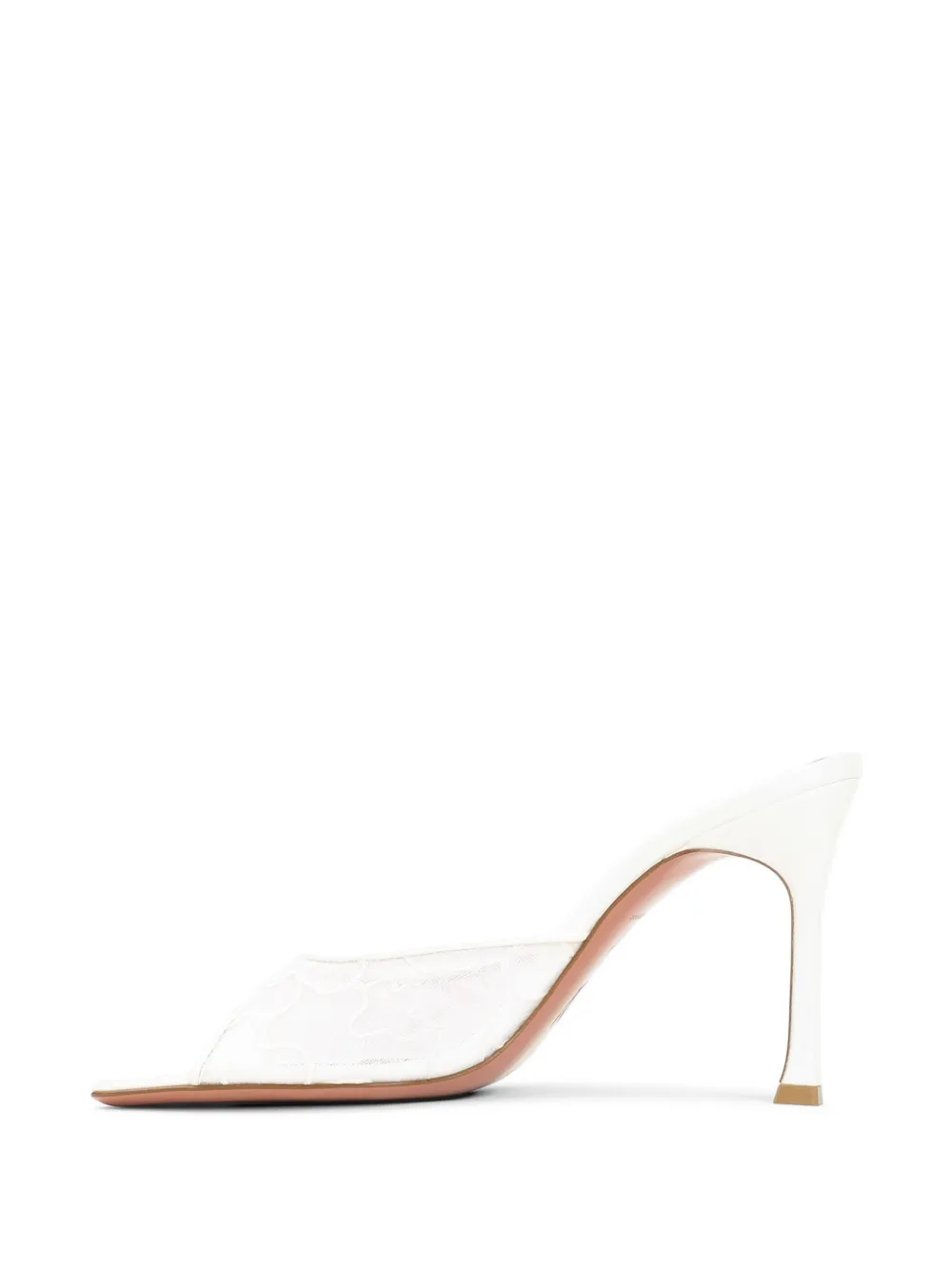 Amina Muaddi Alexa Lace sandals Wit