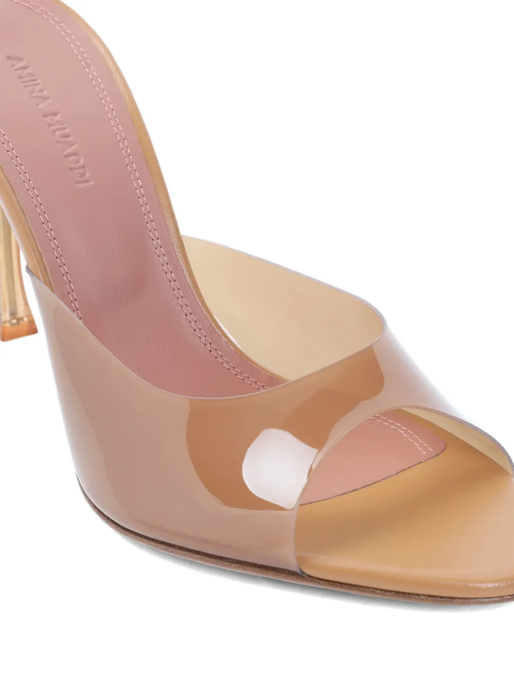 Amina Muaddi Alexa Glass sandals Beige