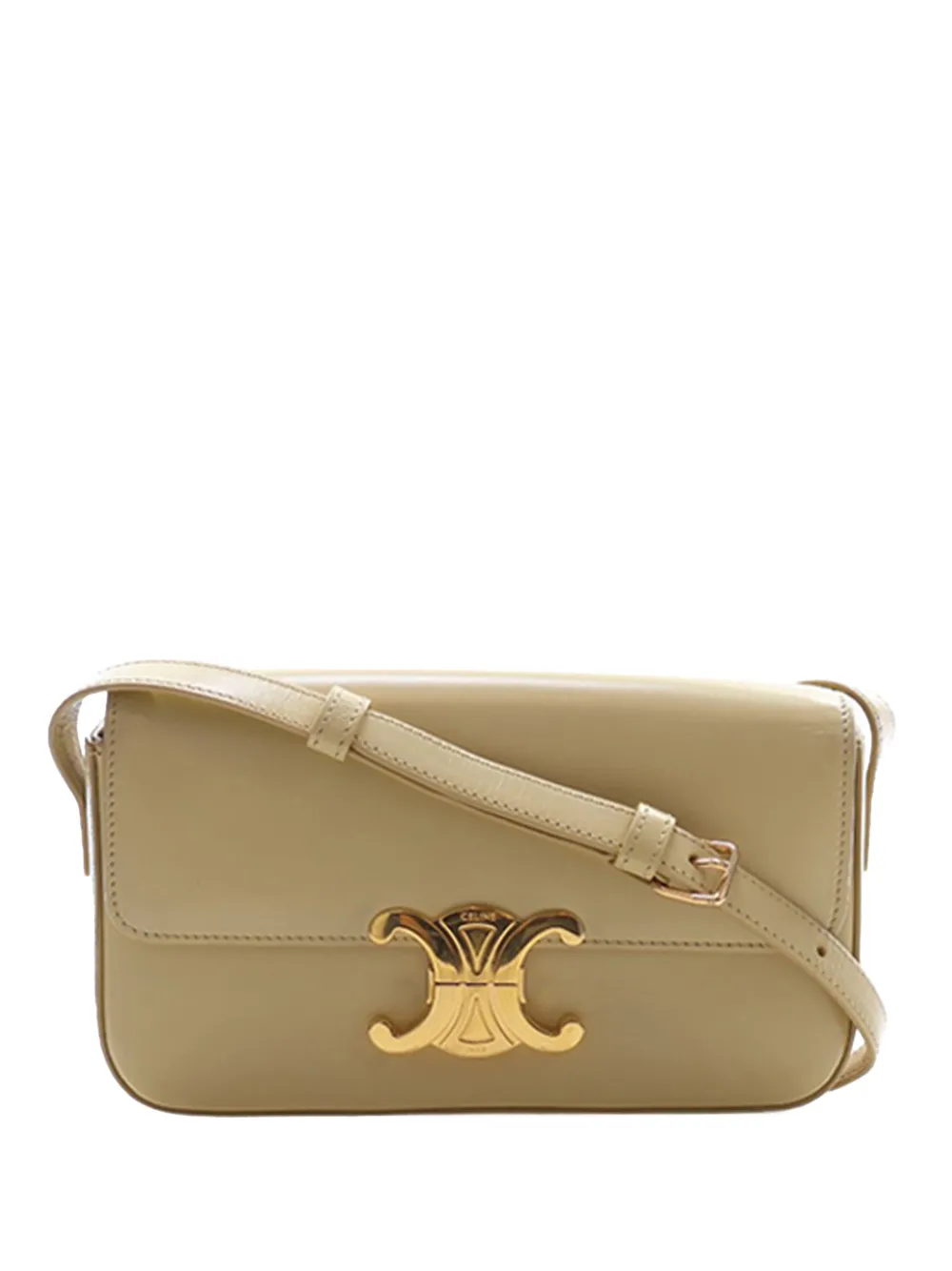 Celine Pre-Owned 2021 Shiny Calfskin Triomphe Claude shoulder bag - Toni neutri